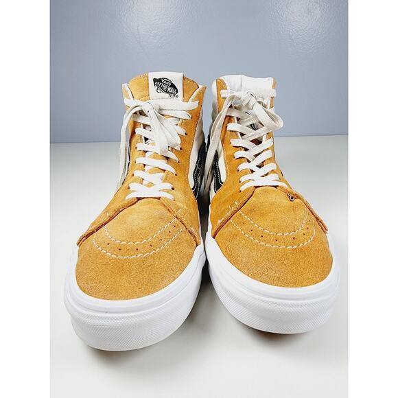 VANS Sk8-Mid Top Off The Wall Sneaker Mustard Yellow Gold Men's 10.5 Women's 12 - Picture 2 of 16